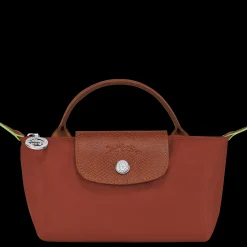 Clearance Longchamp Trousse Cosmétiques Avec Poignée Le Pliage Green Châtaigne