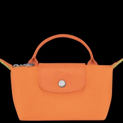 Discount Longchamp Trousse Cosmétiques Avec Poignée Le Pliage Green Orange