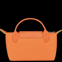 Discount Longchamp Trousse Cosmétiques Avec Poignée Le Pliage Green Orange