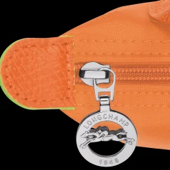 Discount Longchamp Trousse Cosmétiques Avec Poignée Le Pliage Green Orange