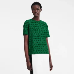 Discount Longchamp T-shirt Ample Signature Vert