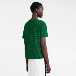 Discount Longchamp T-shirt Ample Signature Vert