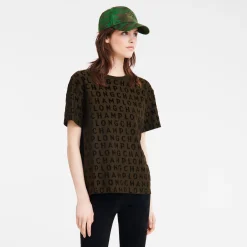 Online Longchamp T-shirt Ample Signature Kaki