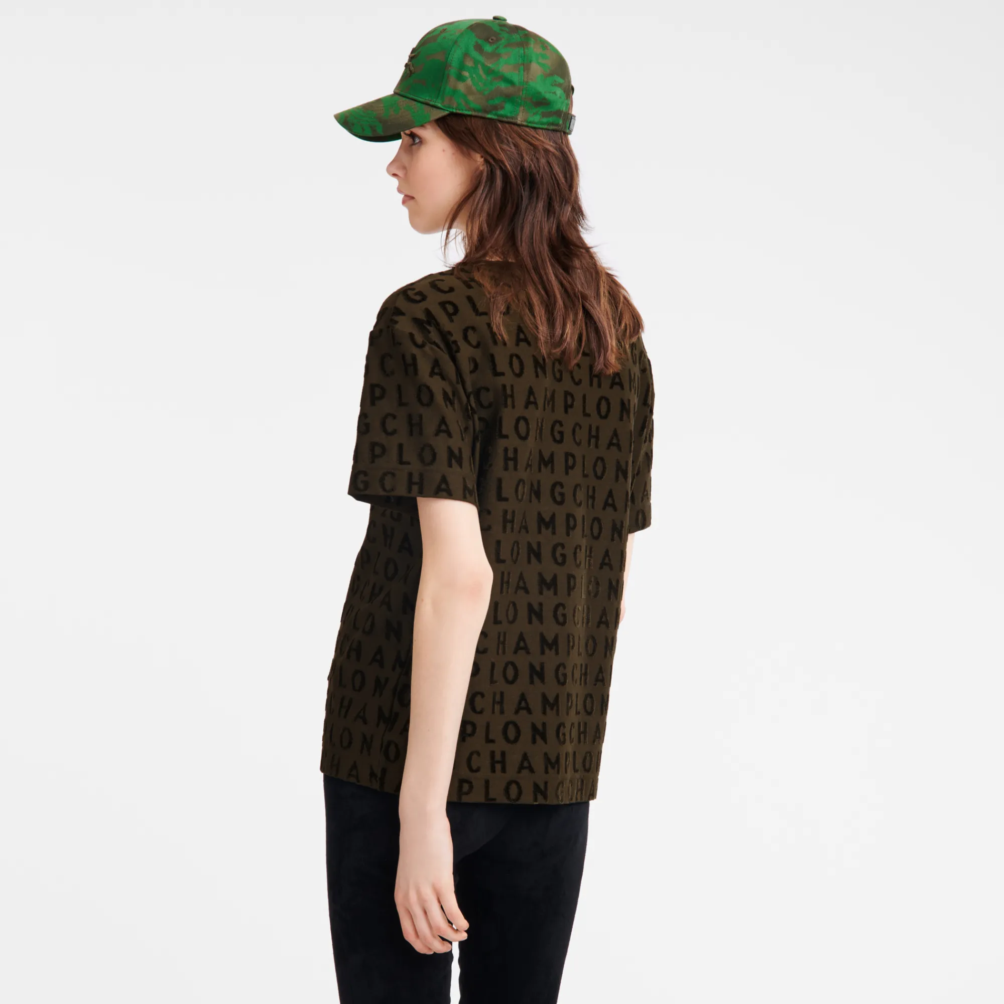 Online Longchamp T-shirt Ample Signature Kaki
